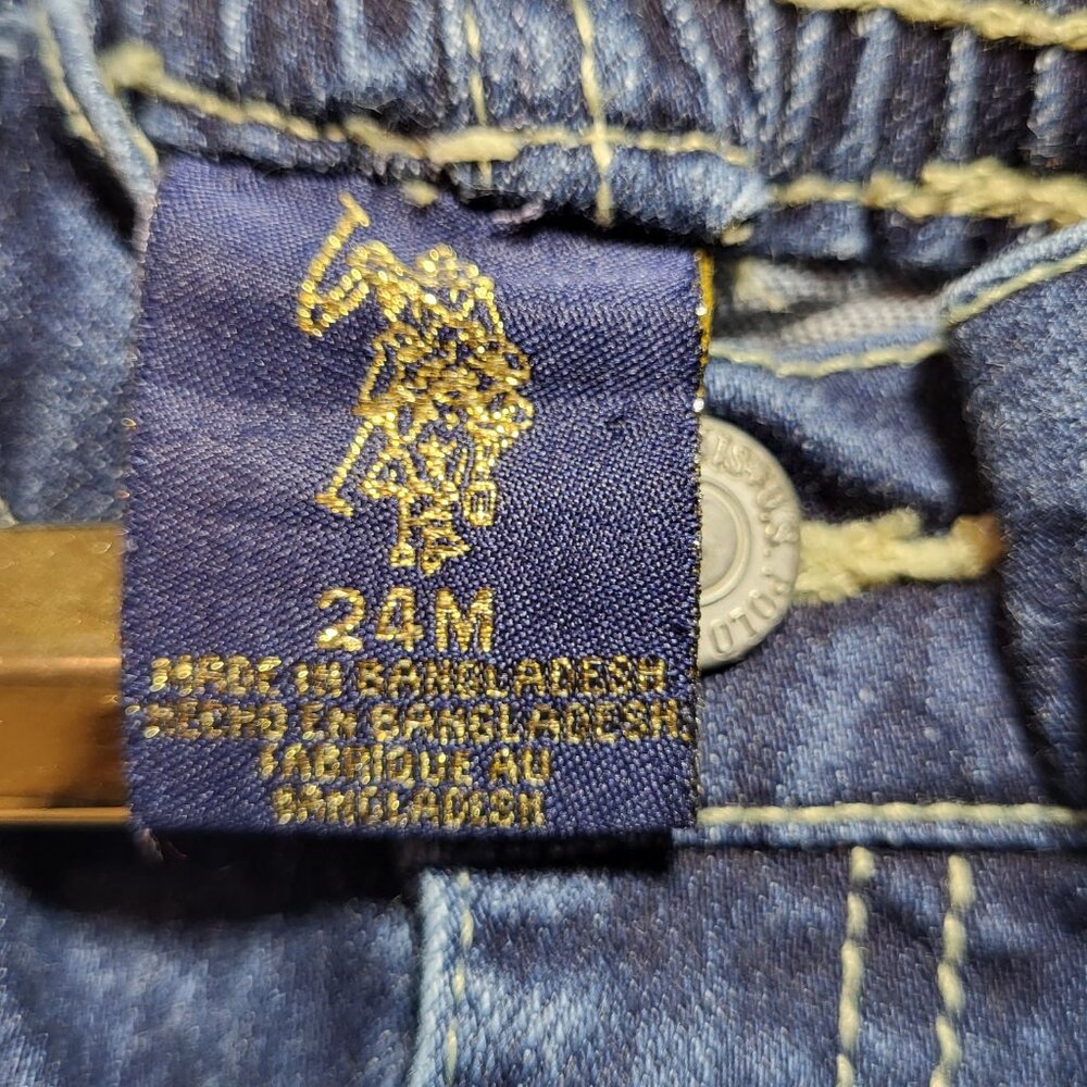 U.S. Polo Assn. Denim Boys Jean Shorts 24M Cuffed Toddler Zip Front Elastic Back - Picture 7 of 7